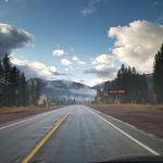 Driving through Glacier National Park